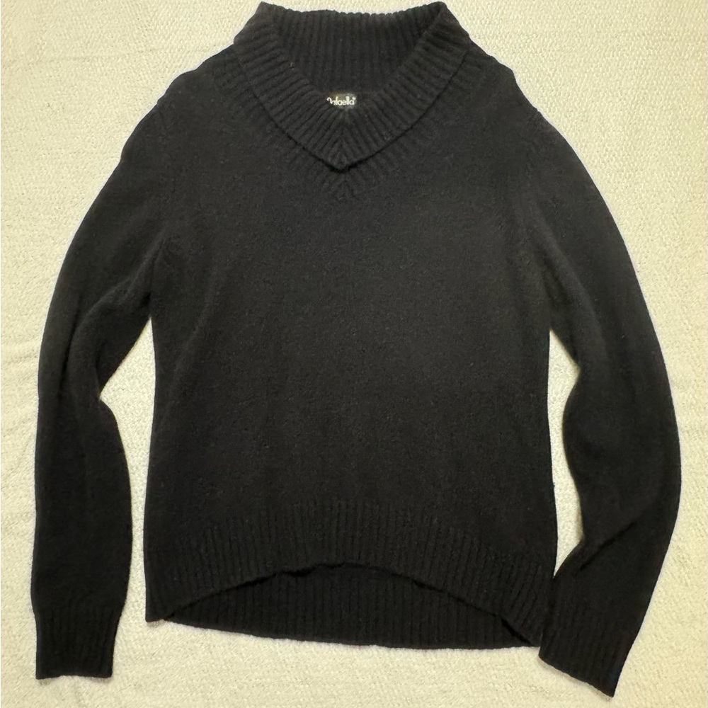 Rafaella Women Xl Black Cozy Angora/Rabbit/Lambs Wool Blend V-Neck Sweater - Picture 7 of 8